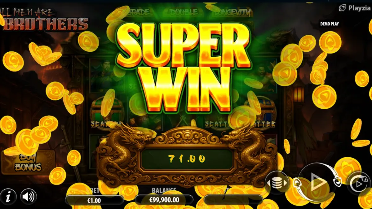 Tampilan visual slot All Men Are Brothers dengan tema pejuang Tiongkok kuno